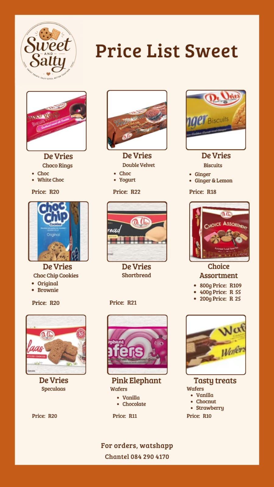 Price List Sweet - Creams